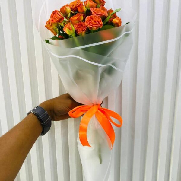 Bouquet de roses orange