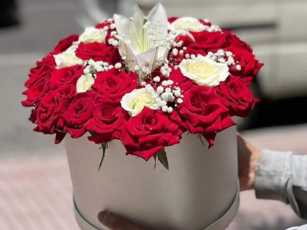 Box rose rouge et blanche le lise