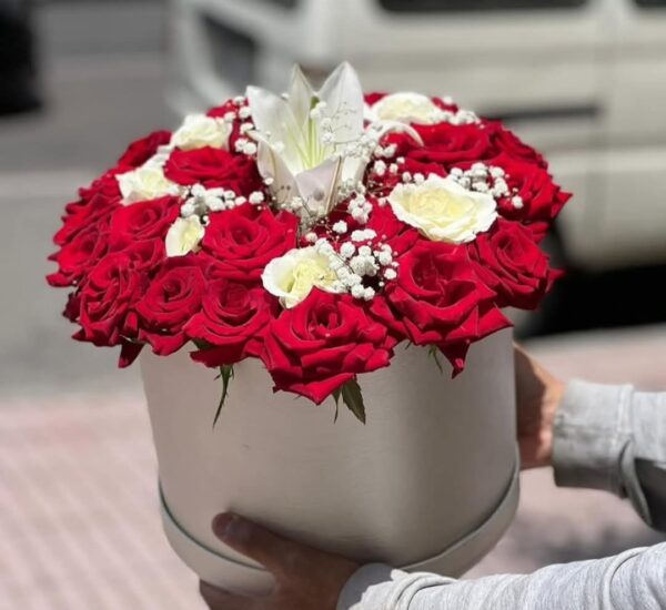 Box rose rouge et blanche le lise