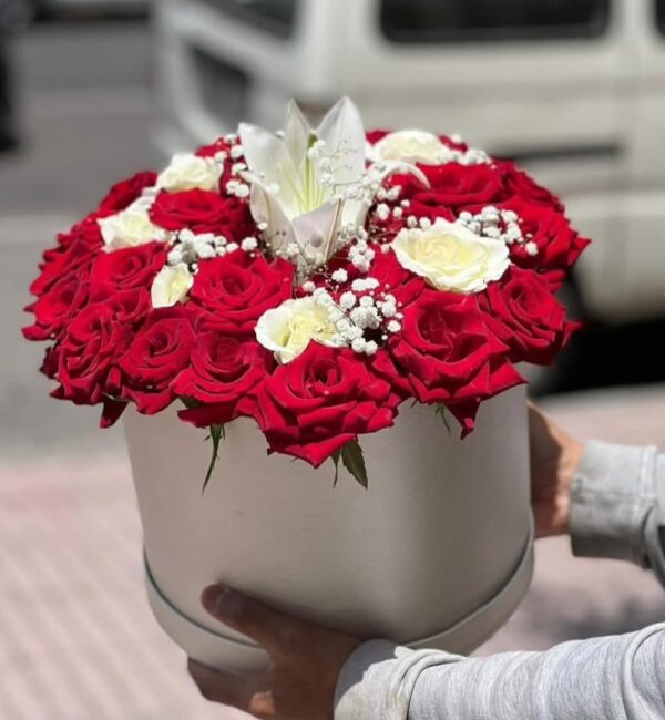 Box rose rouge et blanche le lise